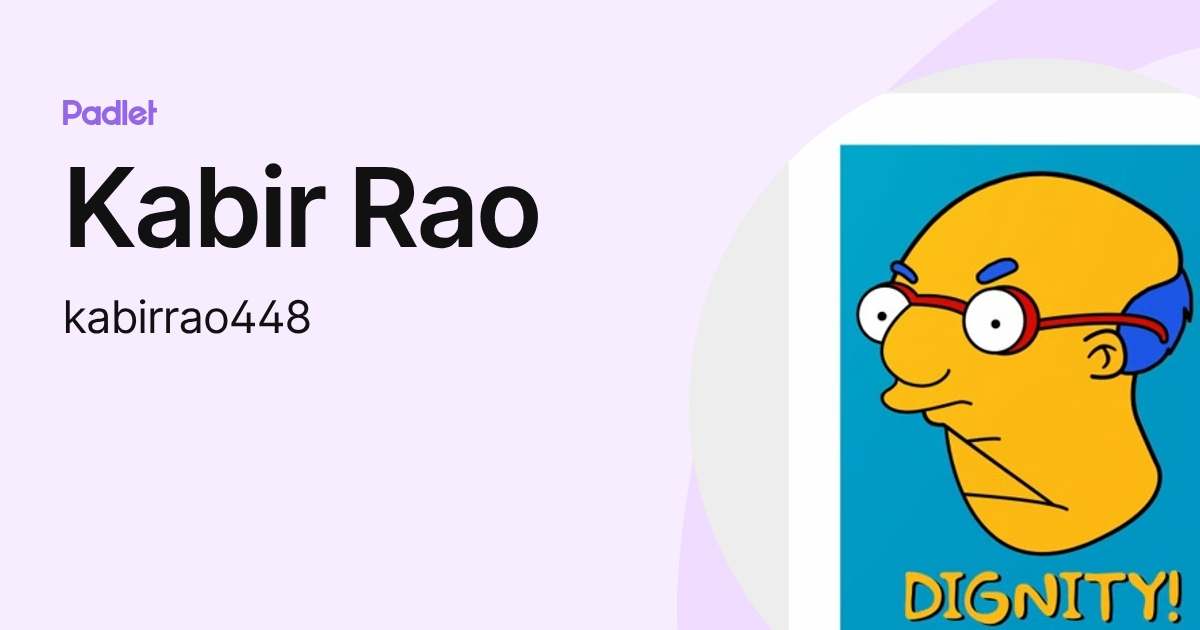 Kabir Rao (kabirrao448) profile | Padlet