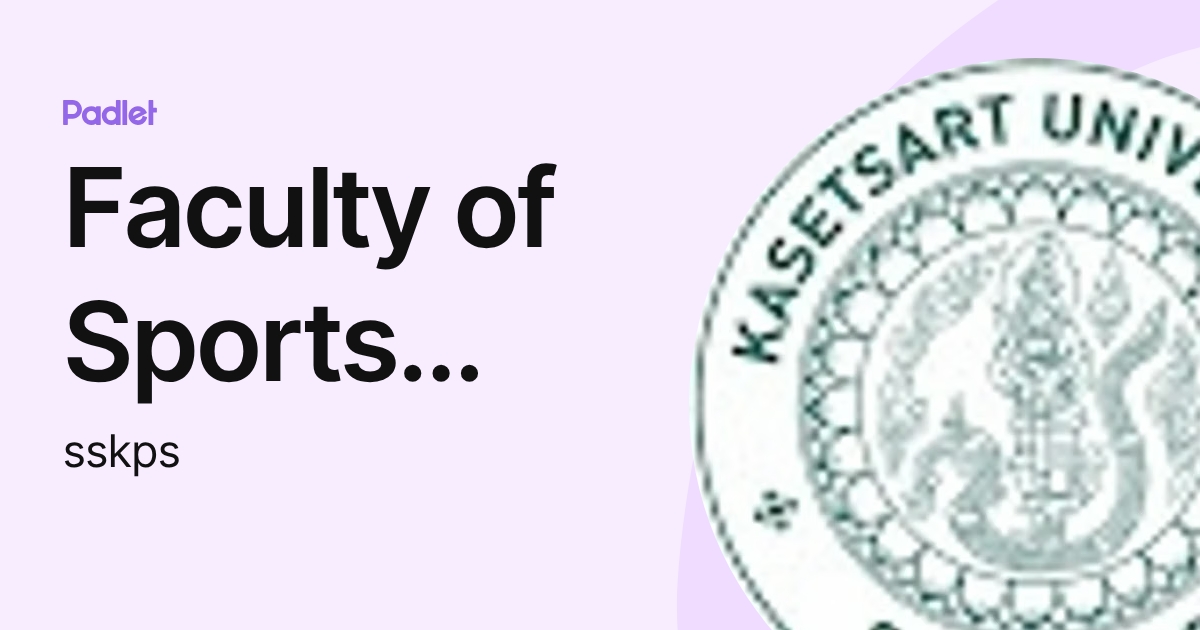 Faculty of Sports Science (sskps) profile | Padlet