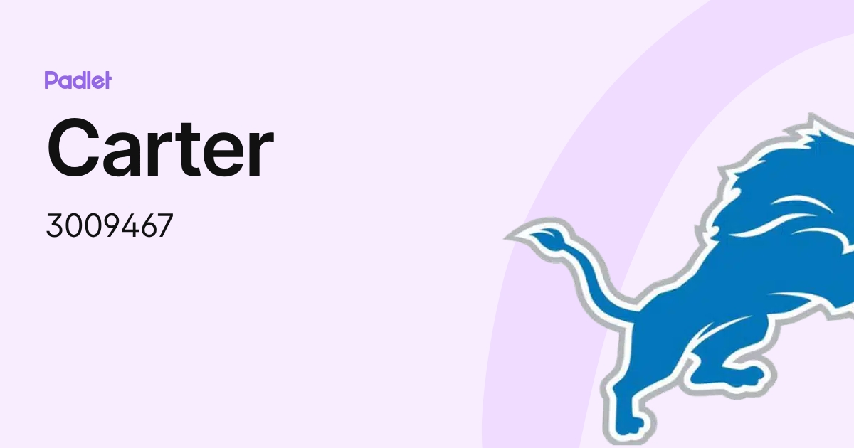 Carter (3009467) profile | Padlet