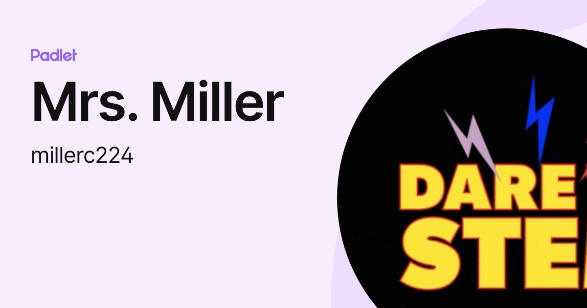 Mrs. Miller (millerc224) profile | Padlet