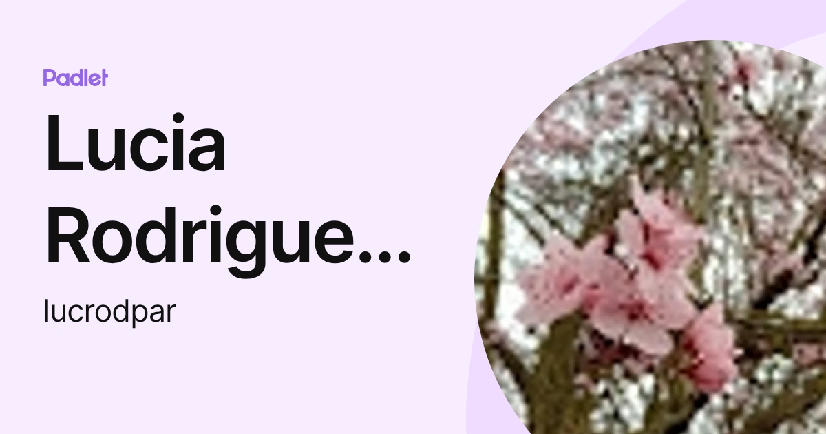 Lucia Rodriguez Paraiso (lucrodpar) profile | Padlet