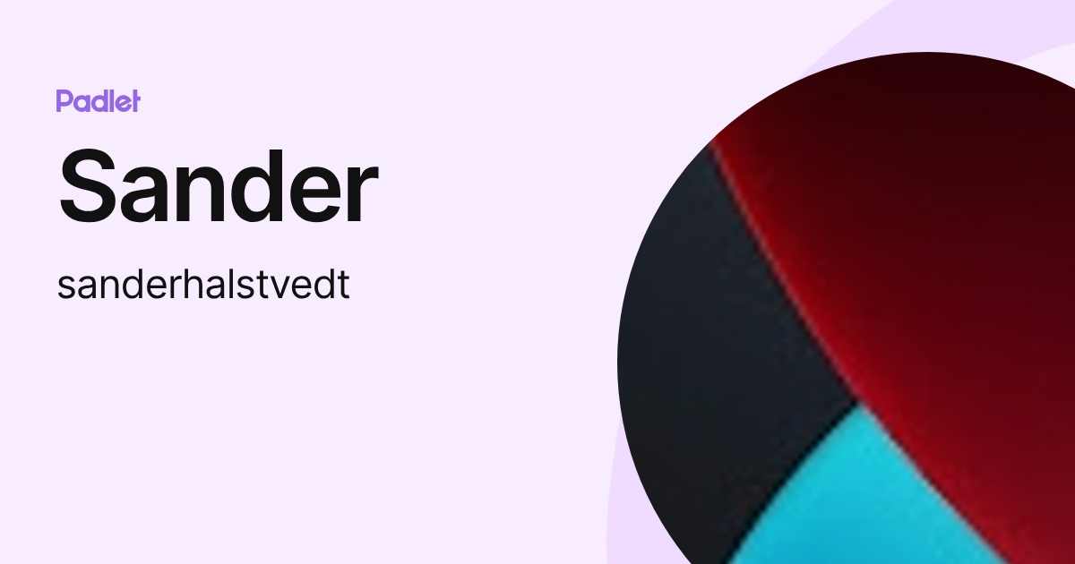 Sander (sanderhalstvedt) profile | Padlet