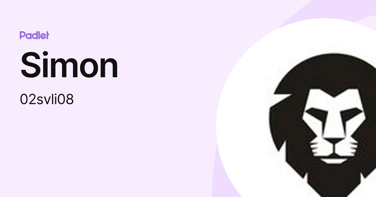 Simon (02svli08) profile | Padlet