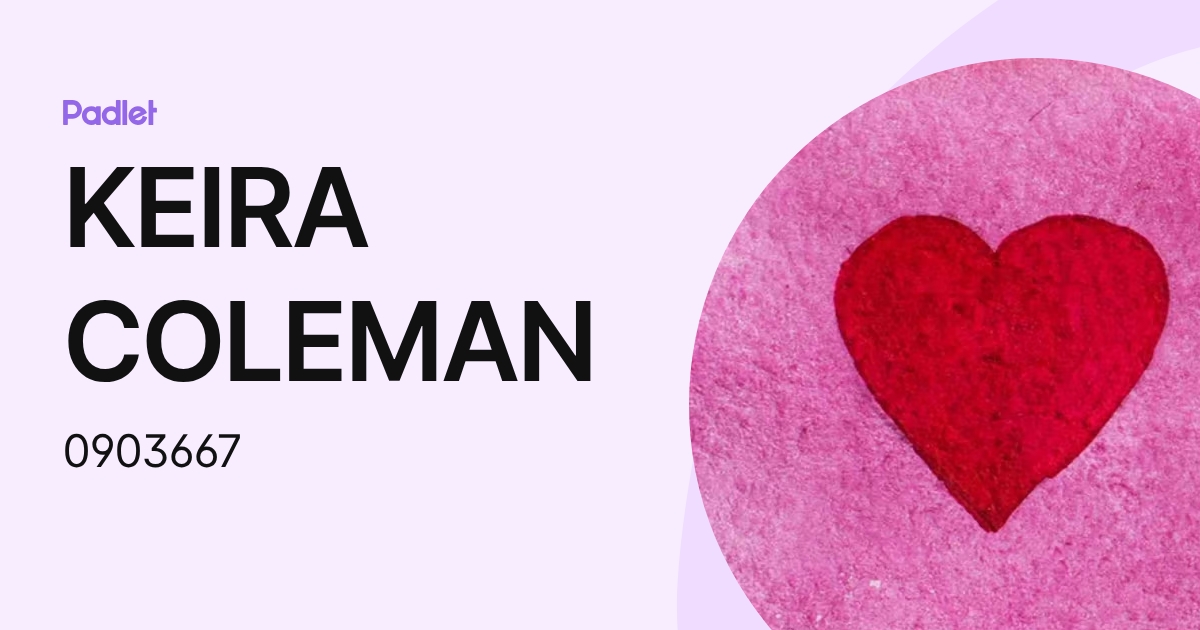 KEIRA COLEMAN (0903667) profile | Padlet