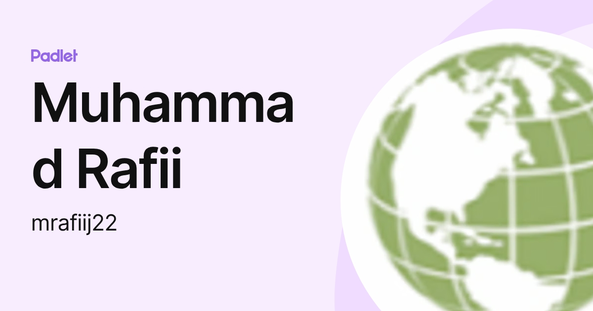 Muhammad Rafii Kumar Muhammad Rafii (mrafiij22) profile | Padlet