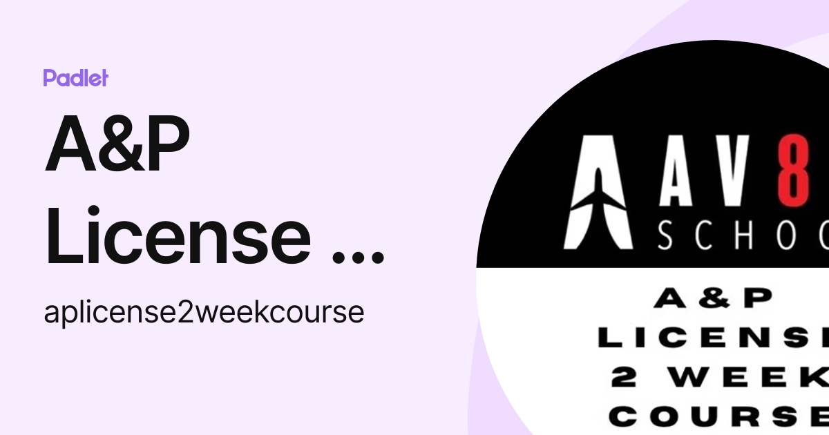 A&p License 2 Week Course Arizona