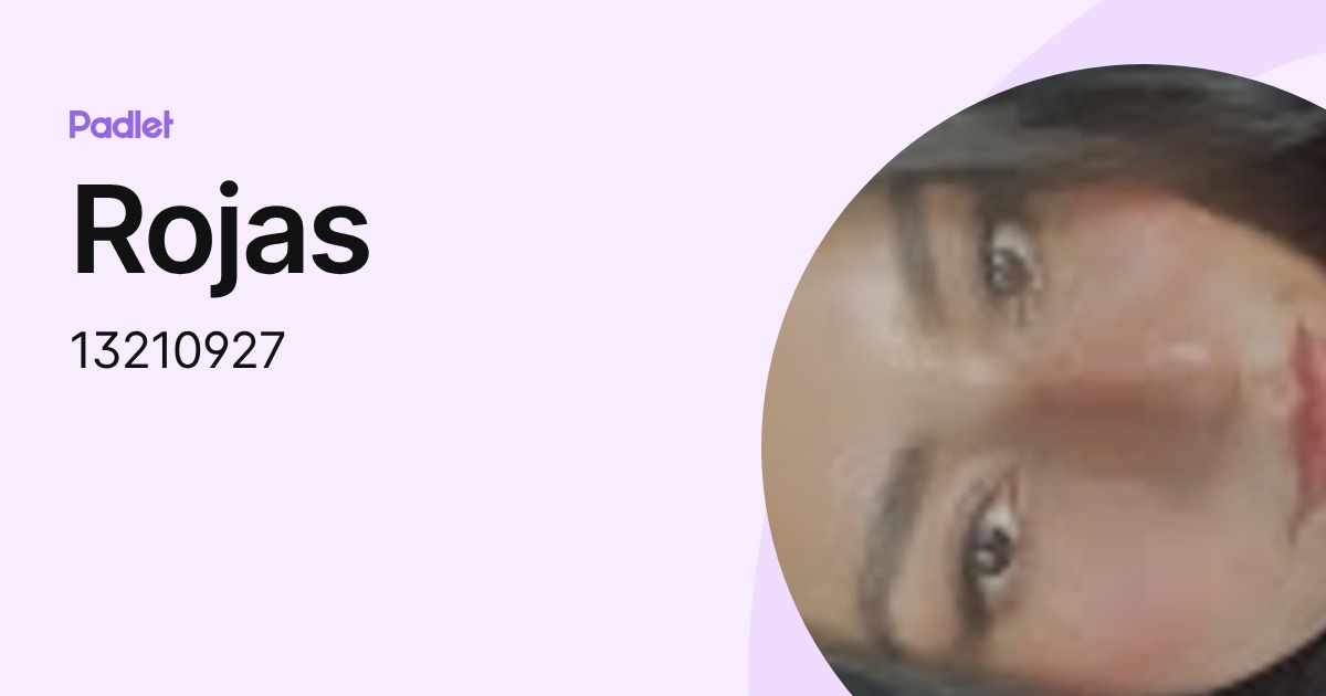 Rojas (13210927) profile | Padlet