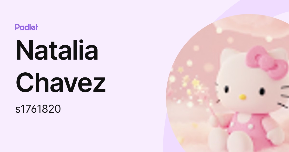 Natalia Chavez (s1761820) profile | Padlet