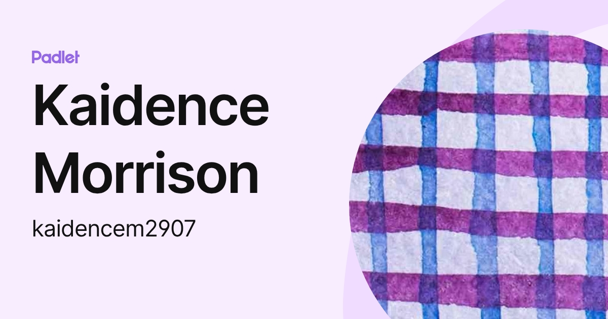 Kaidence Morrison (kaidencem2907) profile | Padlet