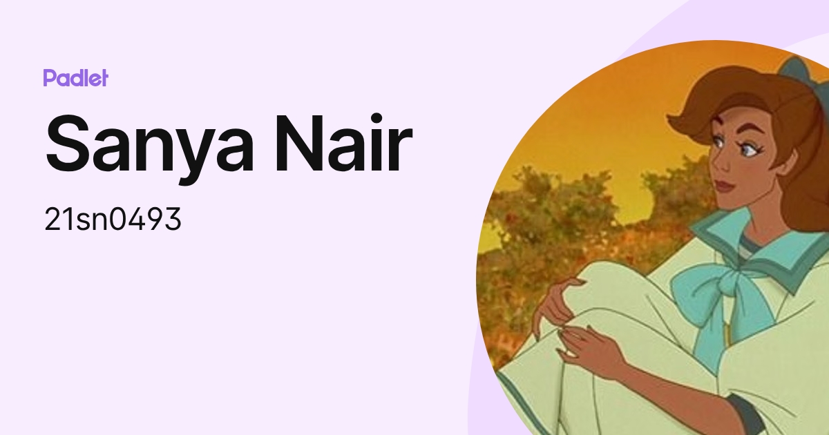 Sanya Nair (21sn0493) profile | Padlet