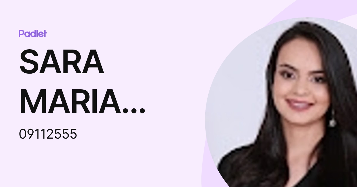 SARA MARIA MARIANO DOS SANTOS (09112555) profile | Padlet