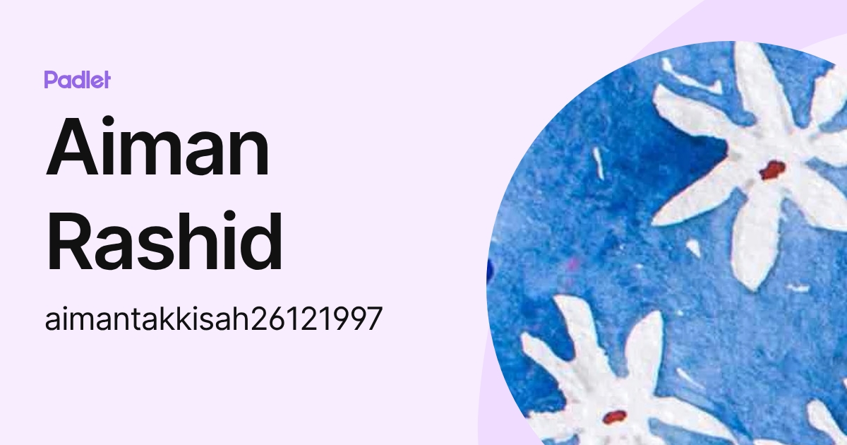Aiman Rashid (aimantakkisah26121997) profile | Padlet