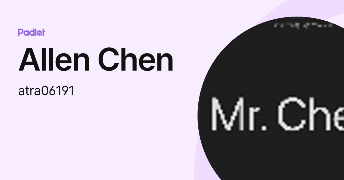 Allen Chen (atra06191) profile | Padlet