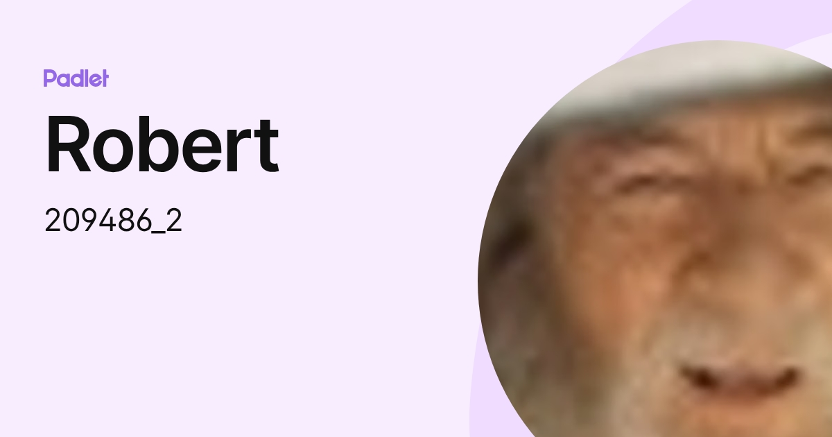 Robert (209486) profile | Padlet