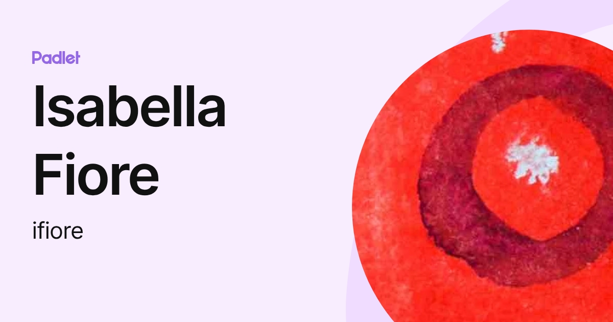 Isabella Fiore (ifiore) profile | Padlet