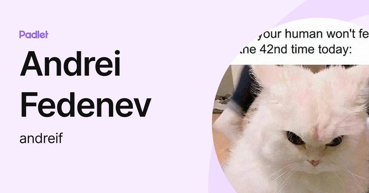 Andrei Fedenev (andreif) profile | Padlet