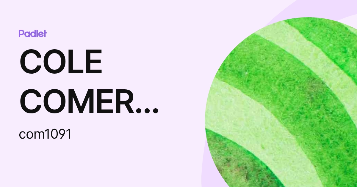 COLE COMER [student] (com1091) profile | Padlet