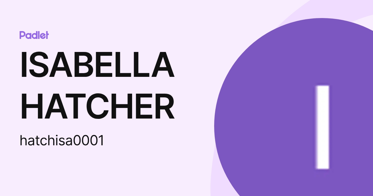 ISABELLA HATCHER (hatchisa0001) profile | Padlet