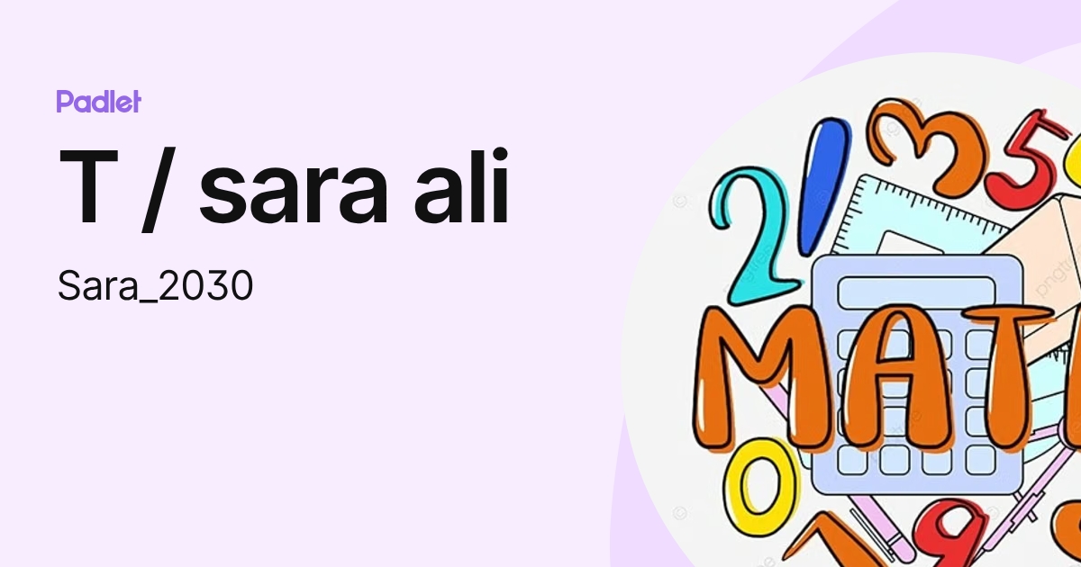 T / sara ali (Sara_2030) profile | Padlet