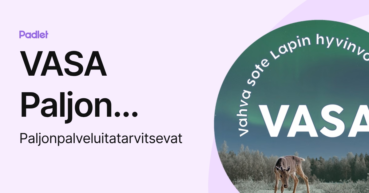 VASA Paljon palveluita tarvitsevat (Paljonpalveluitatarvitsevat ...