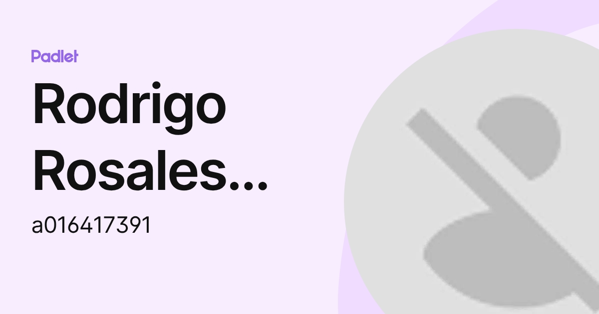 Rodrigo Rosales Visoso (a016417391) profile | Padlet