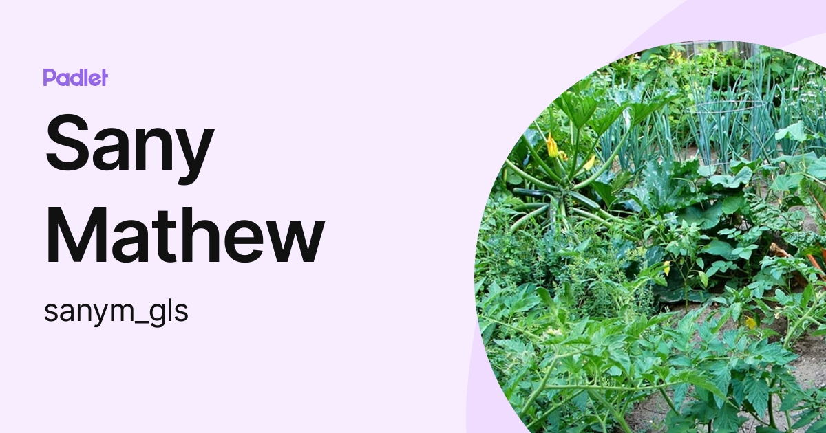 Sany Mathew (sanym_gls) profile | Padlet