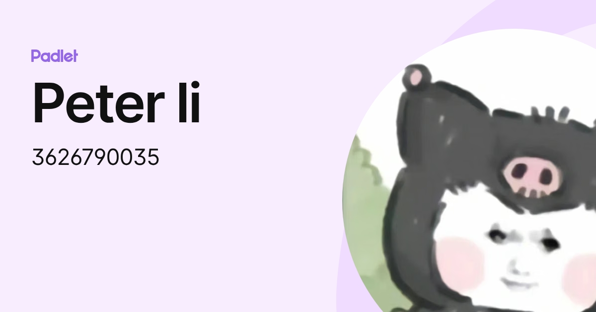 Peter li (3626790035) profile | Padlet