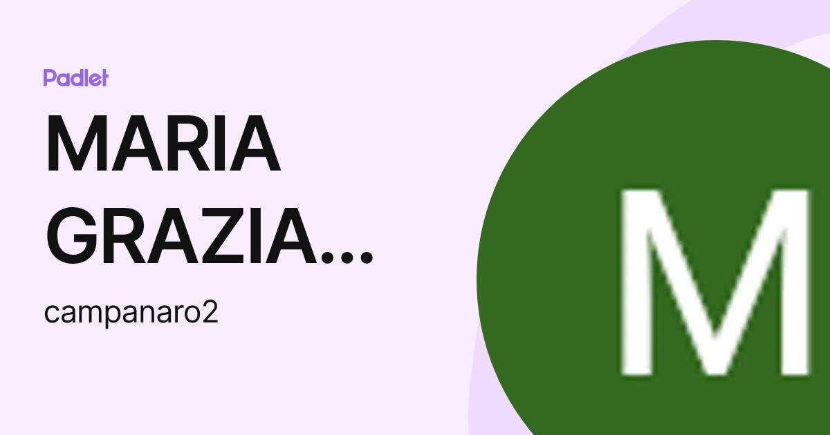 MARIA GRAZIA CAMPANARO (campanaro2) profile Padlet