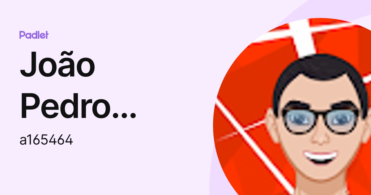 João Pedro Figueiredo da Silva (a165464) profile | Padlet