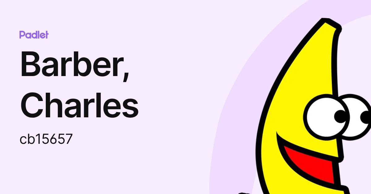 Barber, Charles (cb15657) profile | Padlet