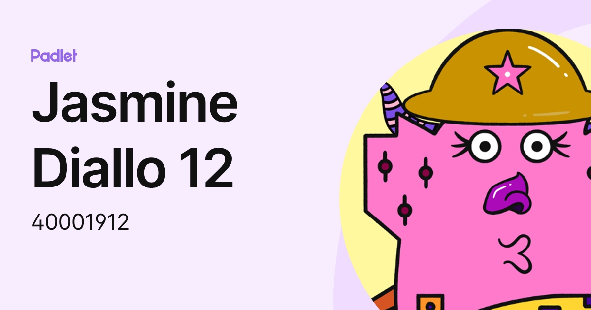 Jasmine Diallo 12 (40001912) profile | Padlet