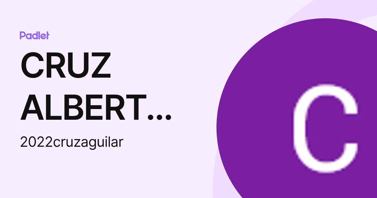 CRUZ ALBERTO AGUILAR BALDERAS (2022cruzaguilar) profile | Padlet