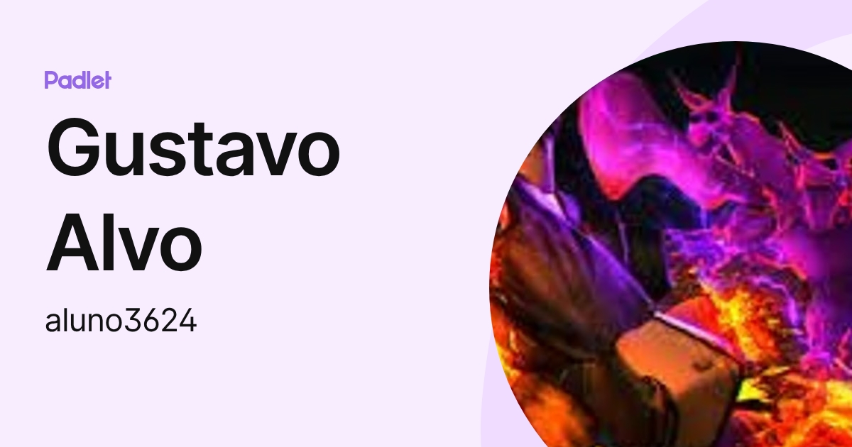 Gustavo Alvo (aluno3624) profile | Padlet
