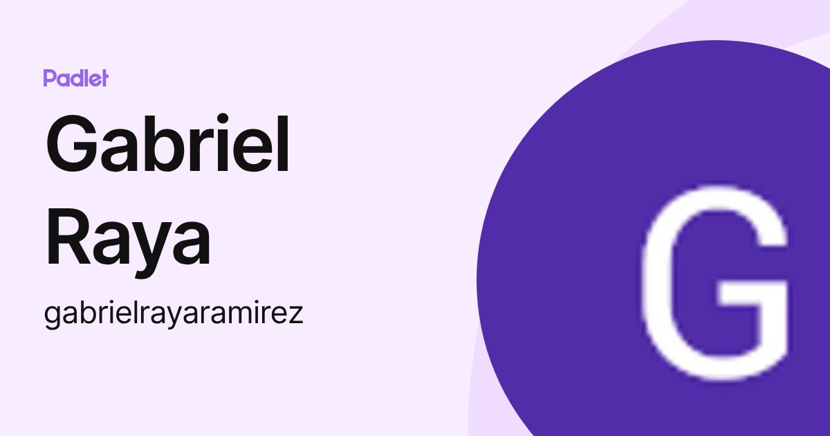 Gabriel Raya (gabrielrayaramirez) profile | Padlet