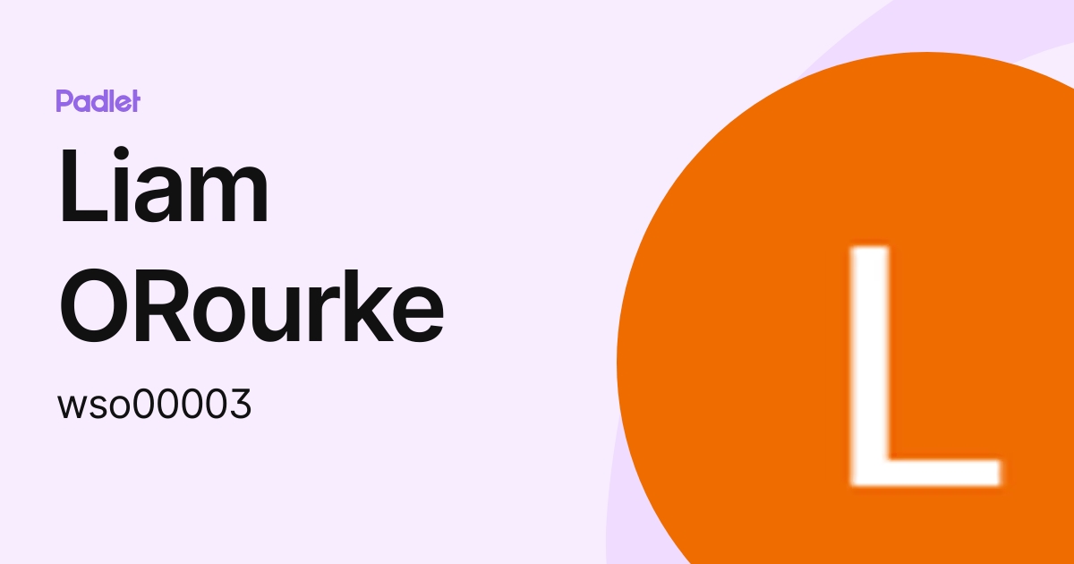 Liam ORourke (wso00003) profile | Padlet