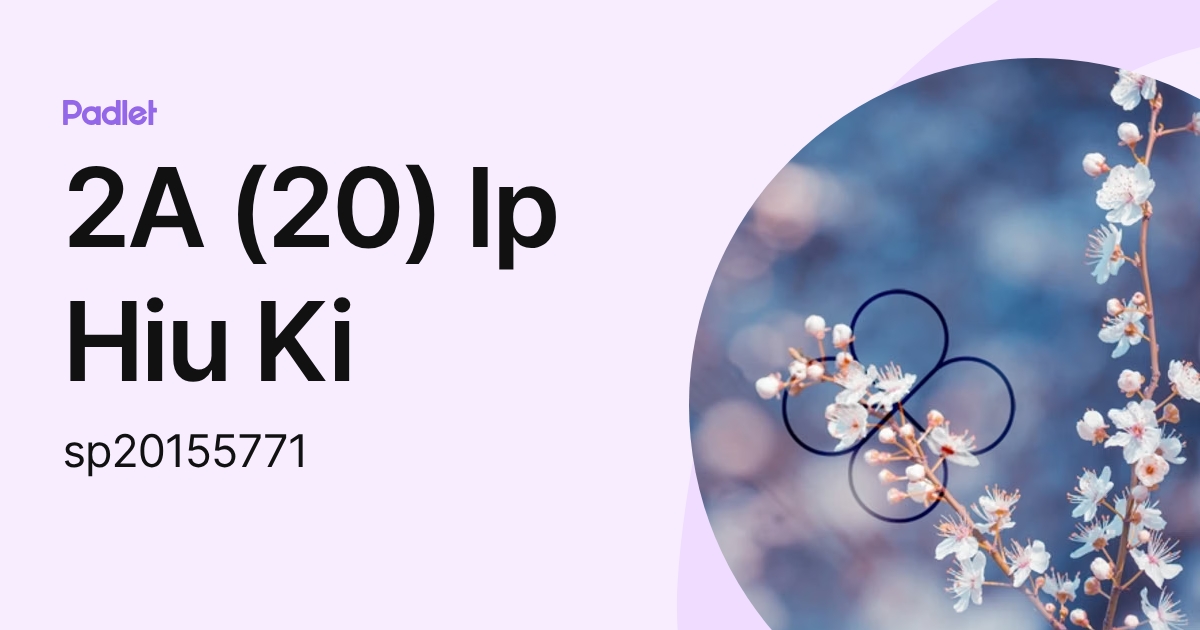 2A (20) Ip Hiu Ki (sp20155771) profile | Padlet