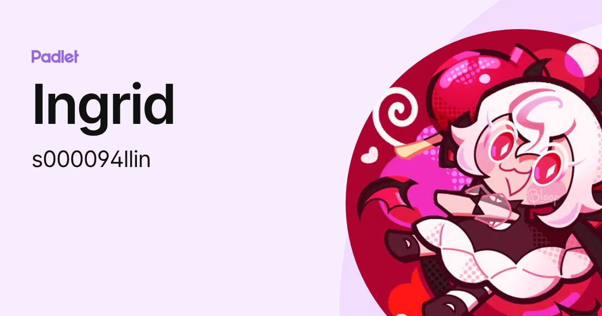 Ingrid (s000094llin) profile | Padlet