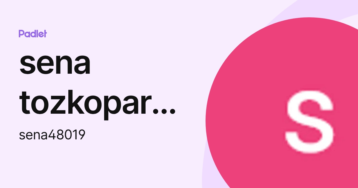 sena tozkoparan (sena48019) profile | Padlet