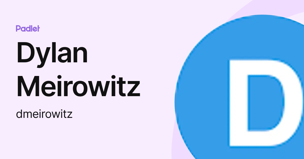 Dylan Meirowitz (dmeirowitz) profile | Padlet