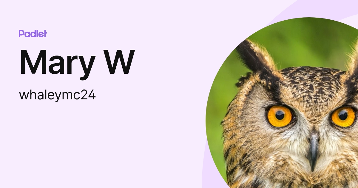 Mary W (whaleymc24) profile | Padlet