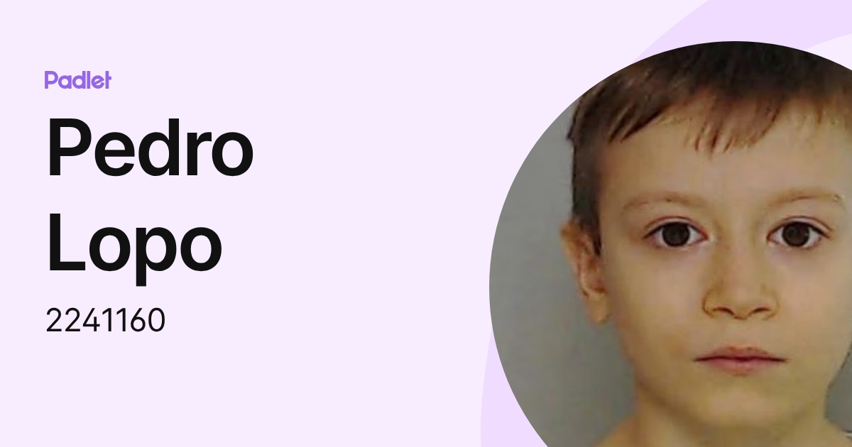 Pedro Lopo (2241160) profile | Padlet
