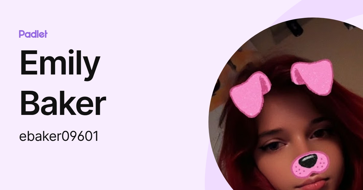 Emily Baker (ebaker09601) profile | Padlet