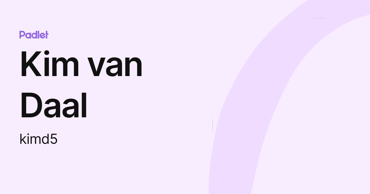Kim van Daal (kimd5) profile | Padlet