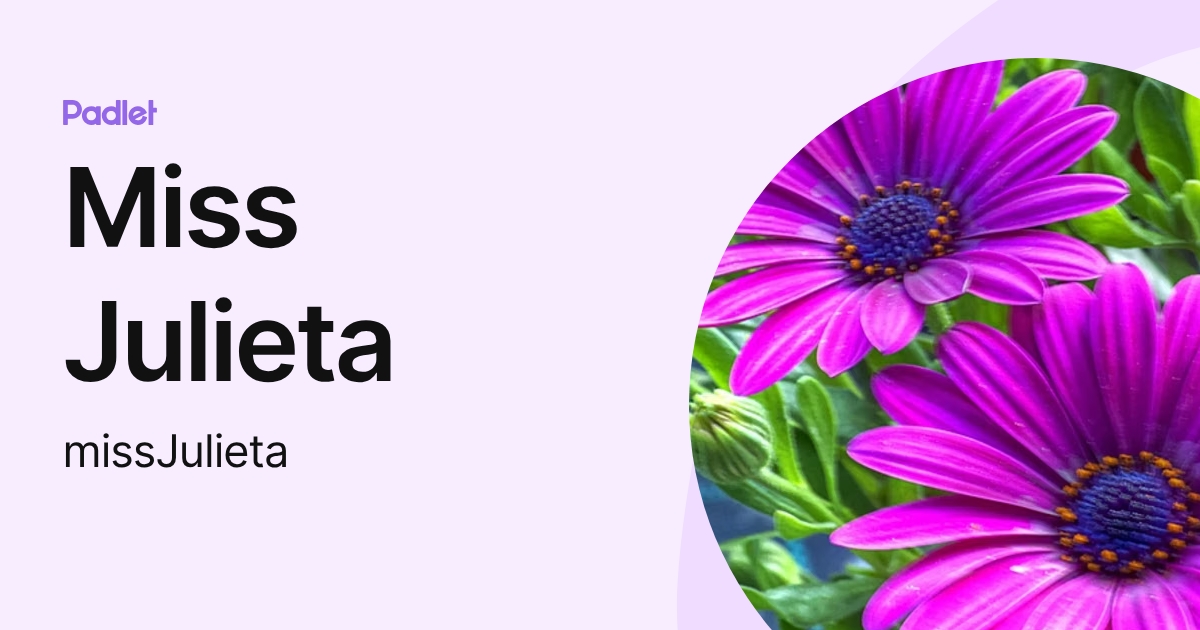 Miss Julieta (missJulieta) profile | Padlet