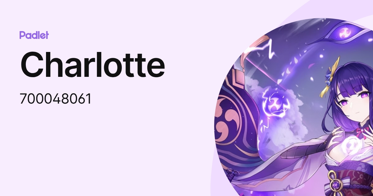 Charlotte (700048061) profile | Padlet