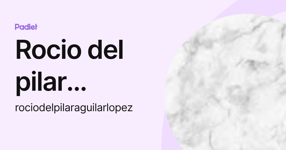 Rocio del pilar Aguilar (rociodelpilaraguilarlopez) profile | Padlet