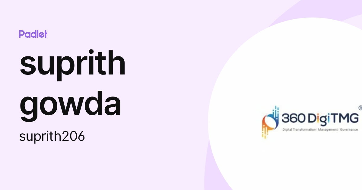suprith gowda (suprith206) profile | Padlet