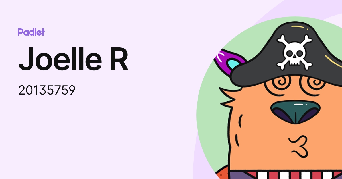 Joelle R (20135759) profile | Padlet
