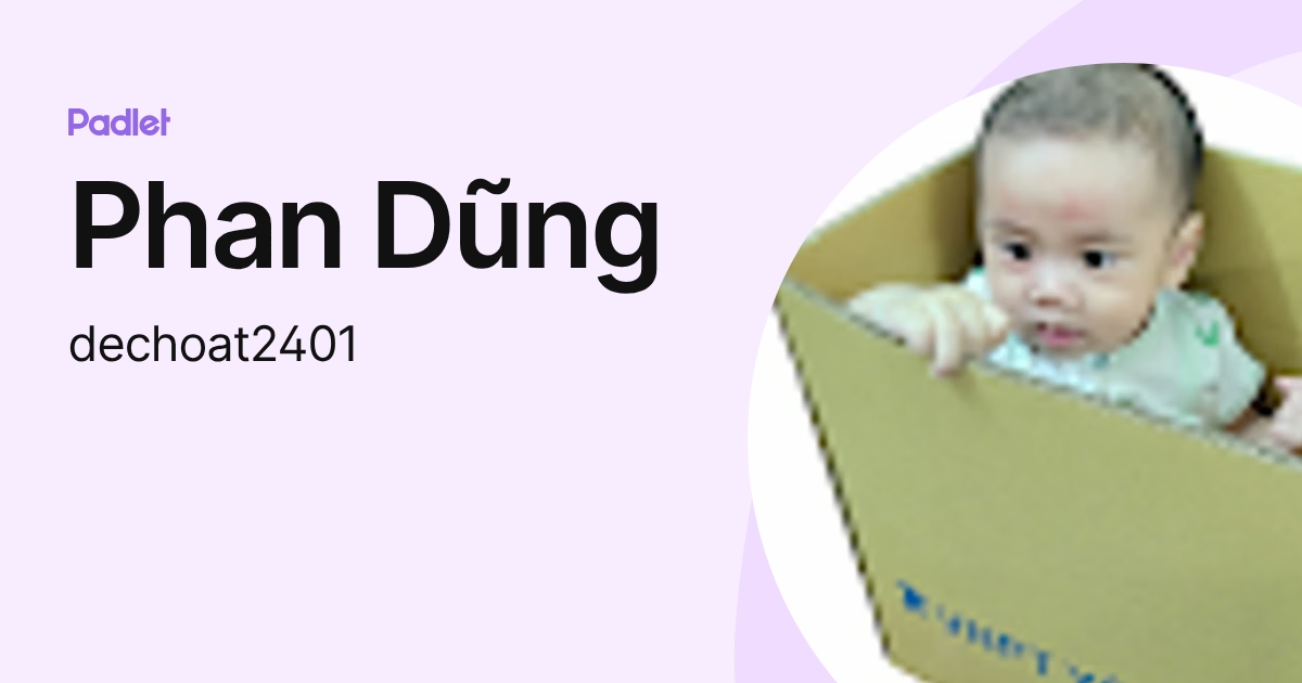 Phan Dũng (dechoat2401) profile | Padlet