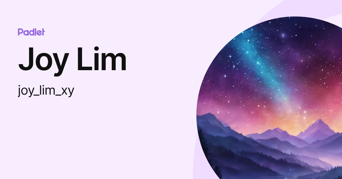Joy Lim (joy_lim_xy) profile | Padlet